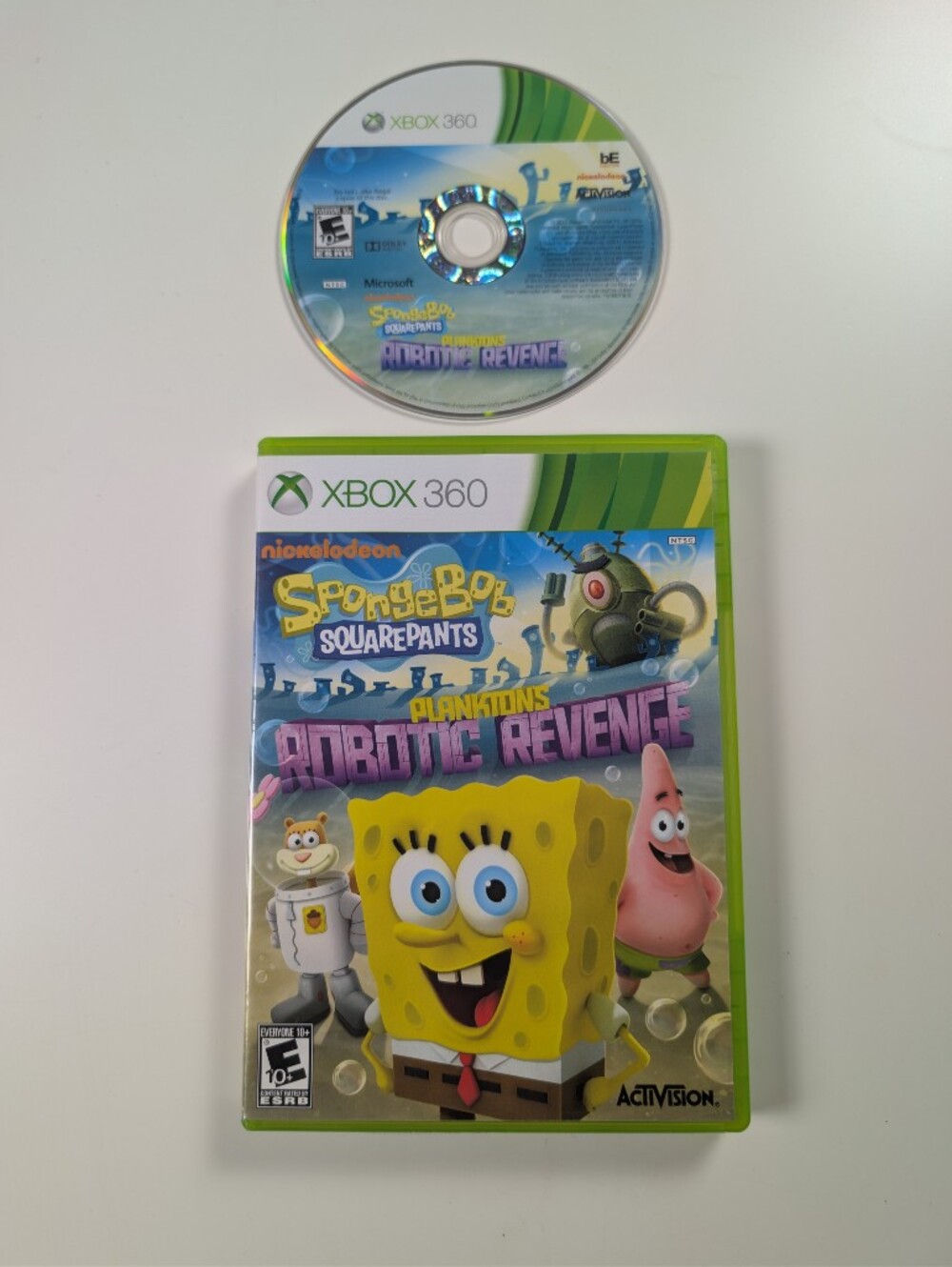 SpongeBob SquarePants Plankton's Robotic Revenge Xbox 360 Game Case and Disc